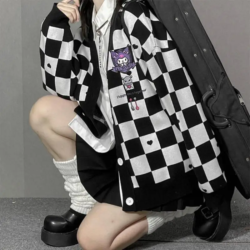 Beauty & Makeup Katia Di Paola - Beliebter Anime-Mädchen-Cardigan-Pullover Kawaii Schwarz Schön Frühling